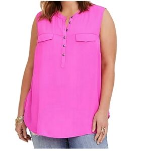 Torrid Hot Pink Sleeveless Blouse, 3X